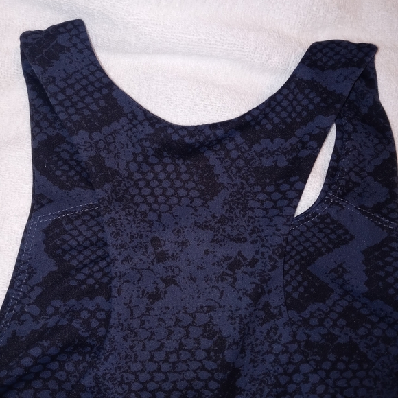 All Fenix | Navy Snake Long Bra Snakeskin Print Sports Bra Size Small - Picture 6 of 10